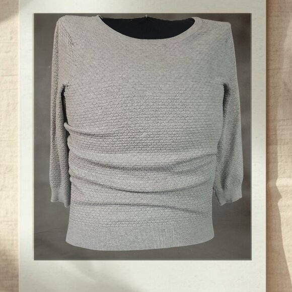 ELLE Textured Light Gray Sweater | Size L - Picture 1 of 5